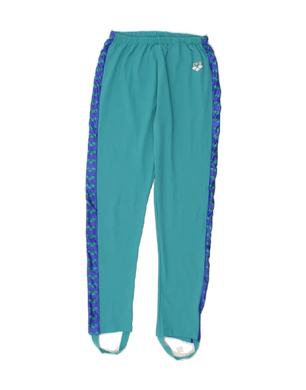 ARENA Womens Graphic Stirrup Tracksuit Trousers EU 36 Small Turquoise