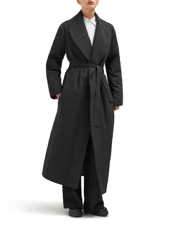 August Coat In Black-Midnight Blue