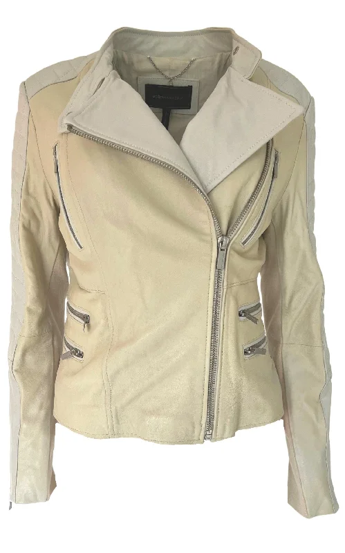 Biker Two Tone Leather Jacket