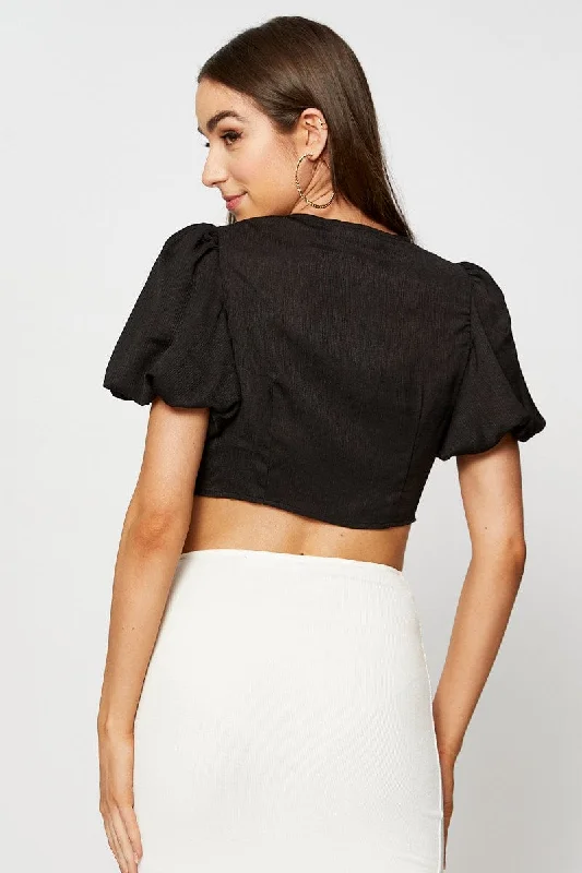 Black Crop Bolero Short Sleeve