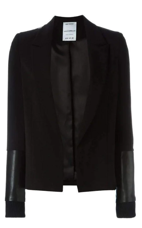 Black Pinned Contrast Sleeve Blazer