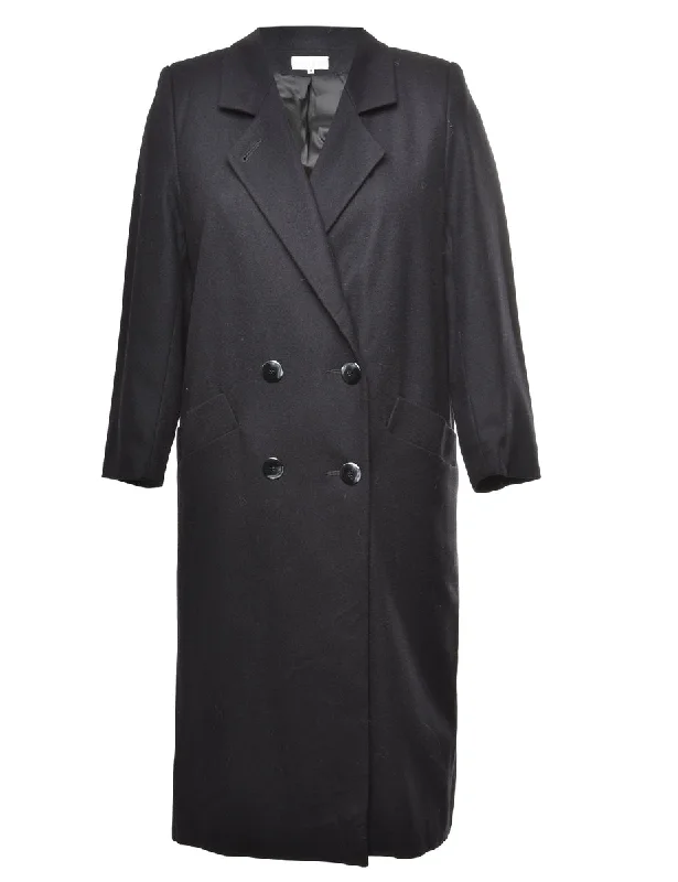 Black Wool Coat - M