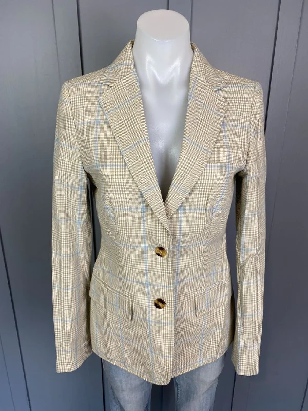 BNWT Beige check Ringers Western Blazer, 8