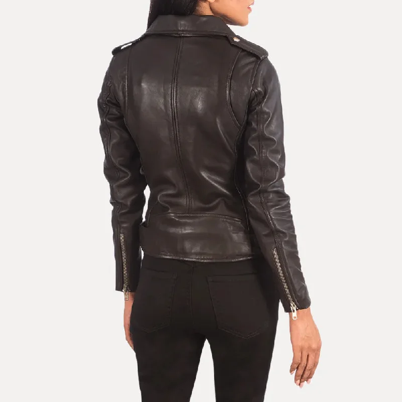 Brown Leather Jacket Women For Bikers