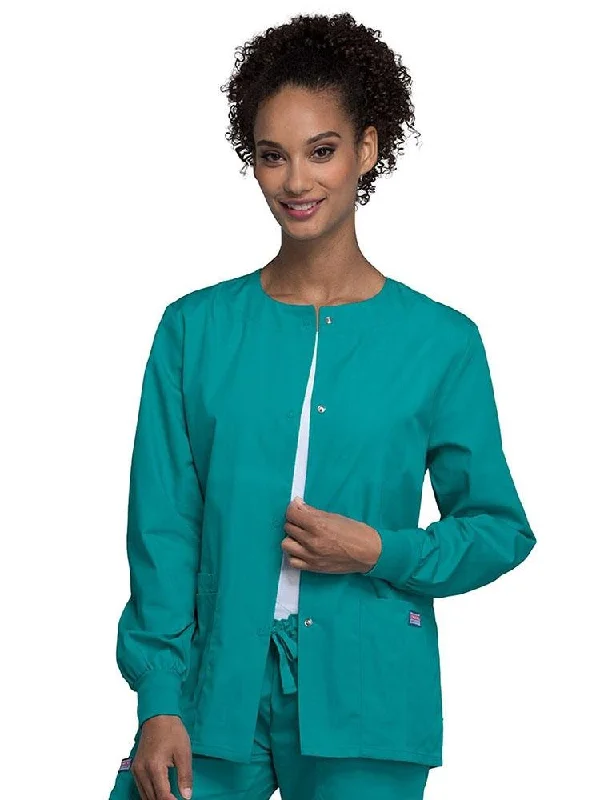 Cherokee Workwear Originals Women's Snap Front Warm-Up Jacket | Teal