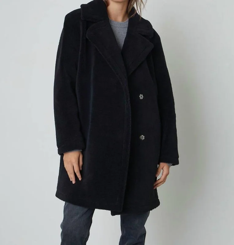 Christine Sherpa Coat In Black