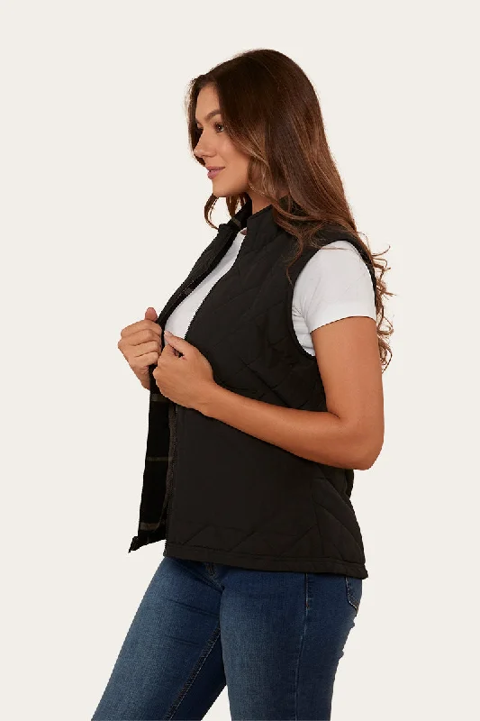 Cora Womens Reversible Vest - Black