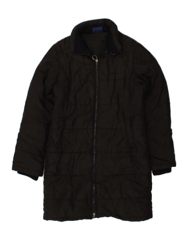 DICKIES Womens Padded Coat UK 14 Medium Black Polyester