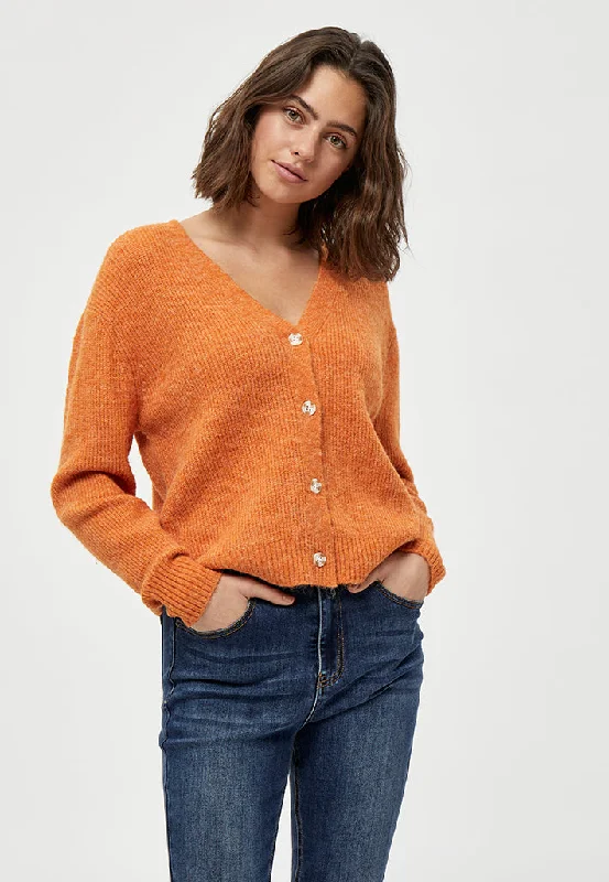 Flores Cardigan - Peach Caramel Melange