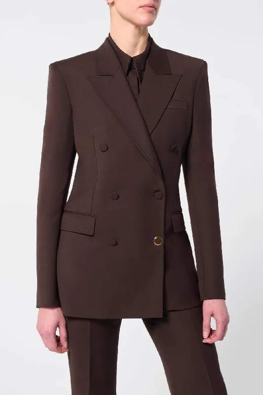 Gavin Blazer in Chocolate Sportswear Wool