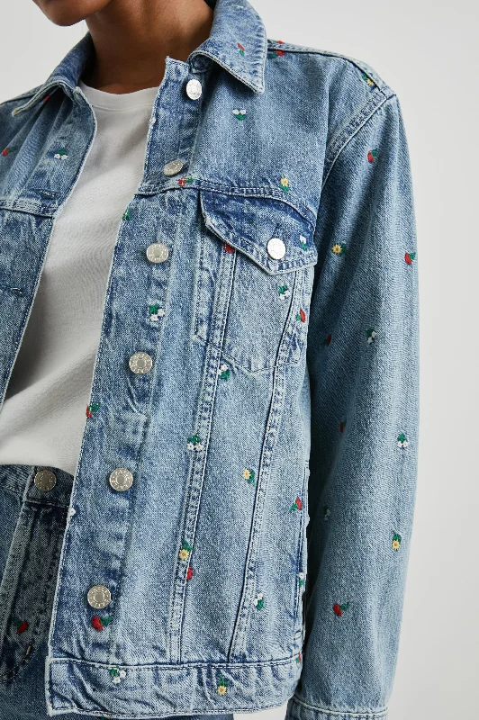 GROVE BOYFRIEND TRUCKER JACKET - FLOWER FIELD