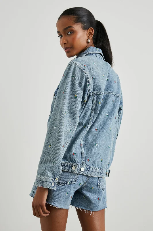 GROVE BOYFRIEND TRUCKER JACKET - FLOWER FIELD