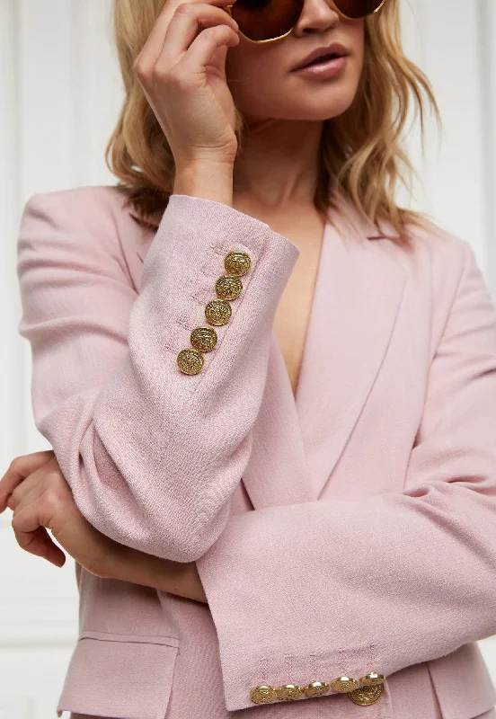 Double Breasted Blazer - Pink Linen