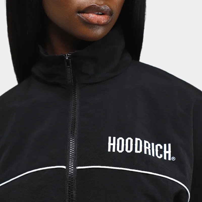 Hoodrich Women's OG Motion Cropped Woven Track Top Black / White