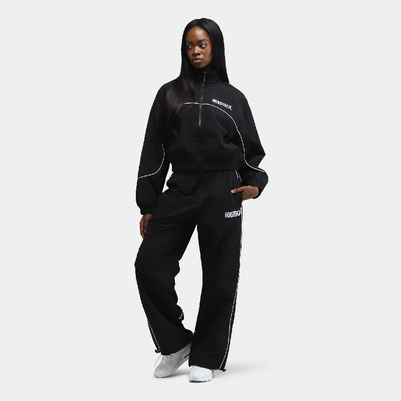 Hoodrich Women's OG Motion Cropped Woven Track Top Black / White