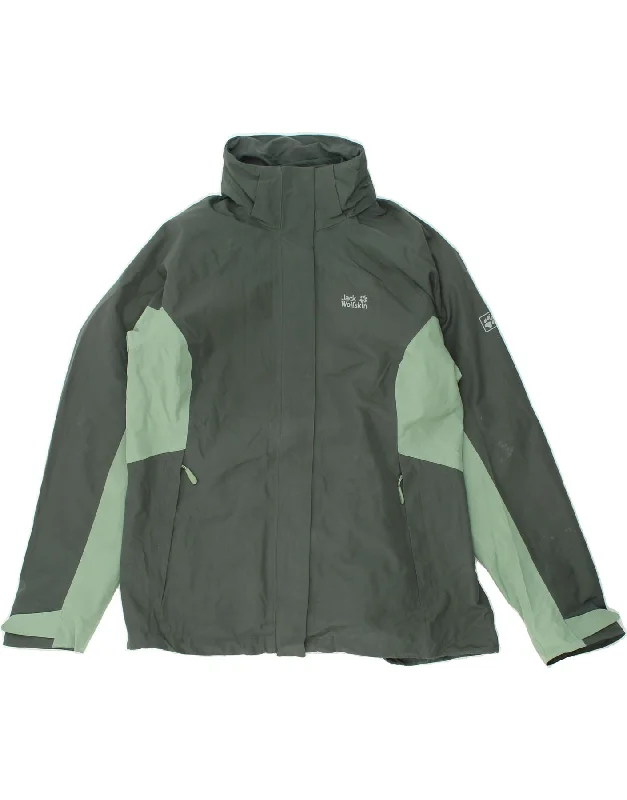 JACK WOLFSKIN Womens Windbreaker Jacket UK 18 XL Green Polyester