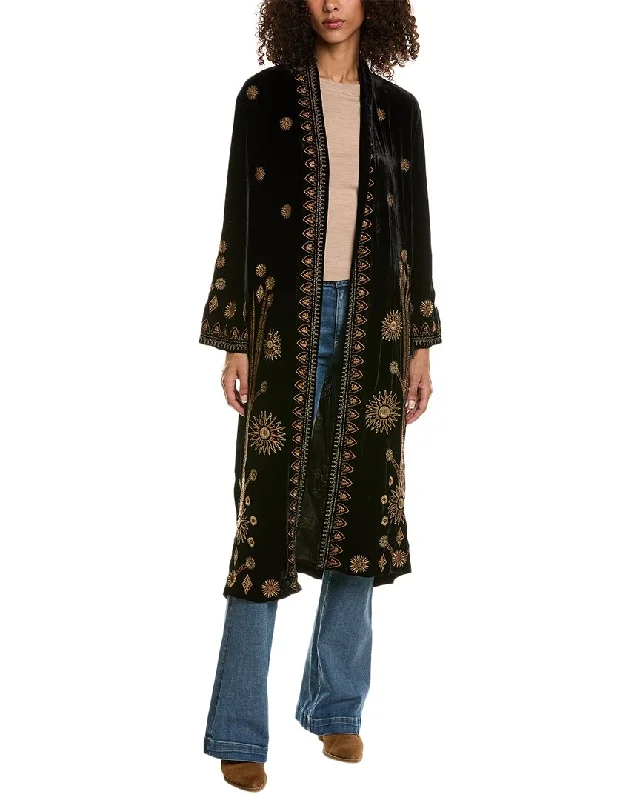 Johnny Was Heidi Velvet Silk-Blend Kimono Coat