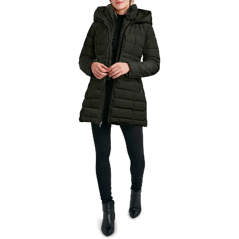 Laundry by Shelli Segal Quilted Mid-Length Puffer Coat with Bib Lining