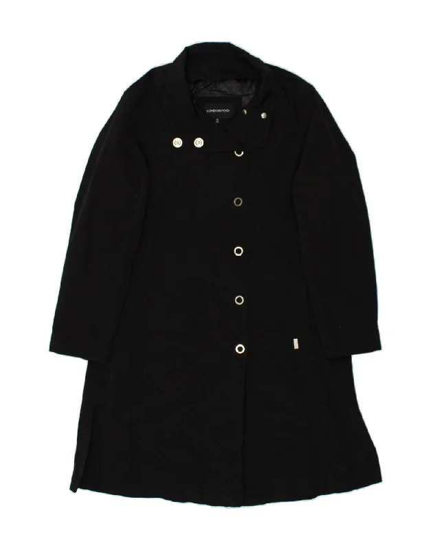 LONDON FOG Womens Overcoat US 10 Large Black