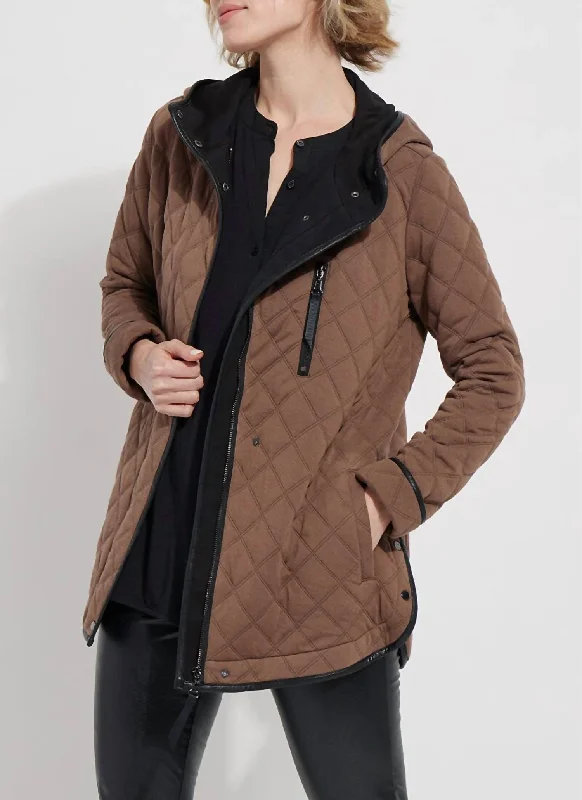 London Quilted Jacket In Cold Chestnut