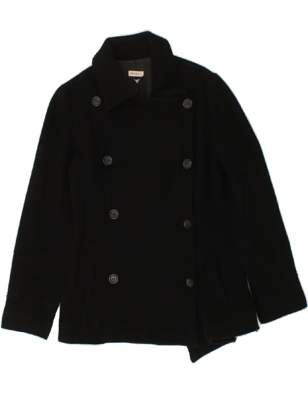 MAX & CO. Womens Pea Coat UK 10 Small Black Wool