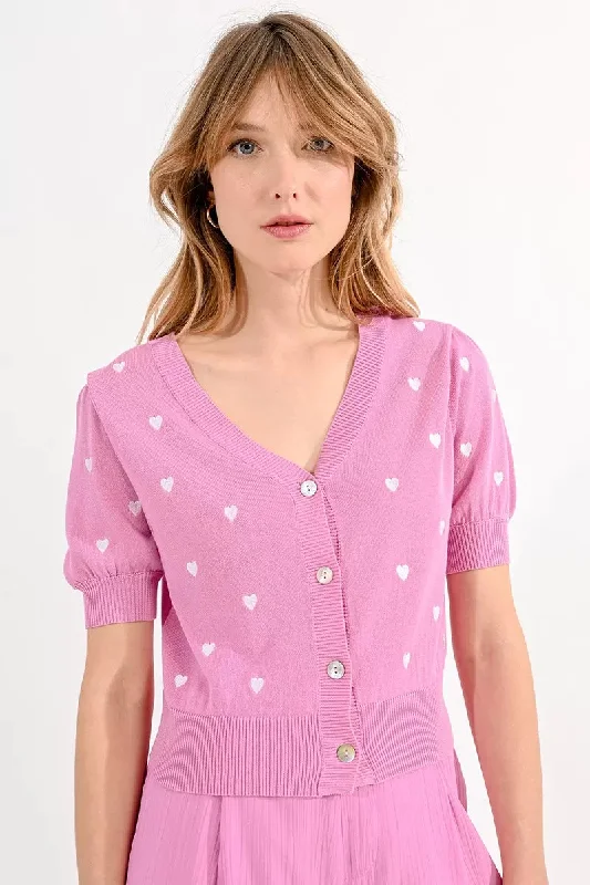 Molly Bracken Pink Knitted Cardigan