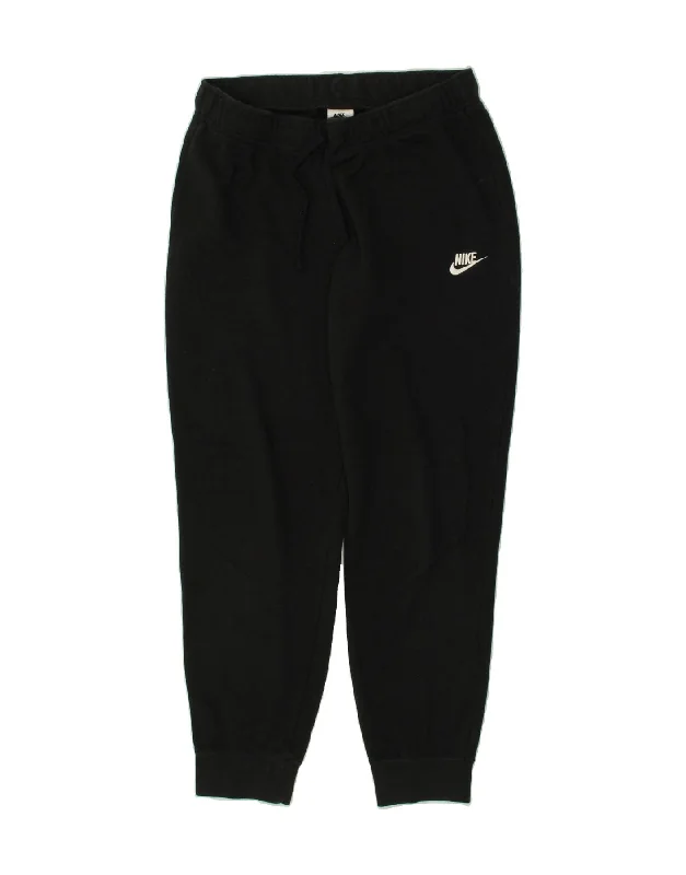 NIKE Womens Tracksuit Trousers Joggers UK 16 Large Black Cotton