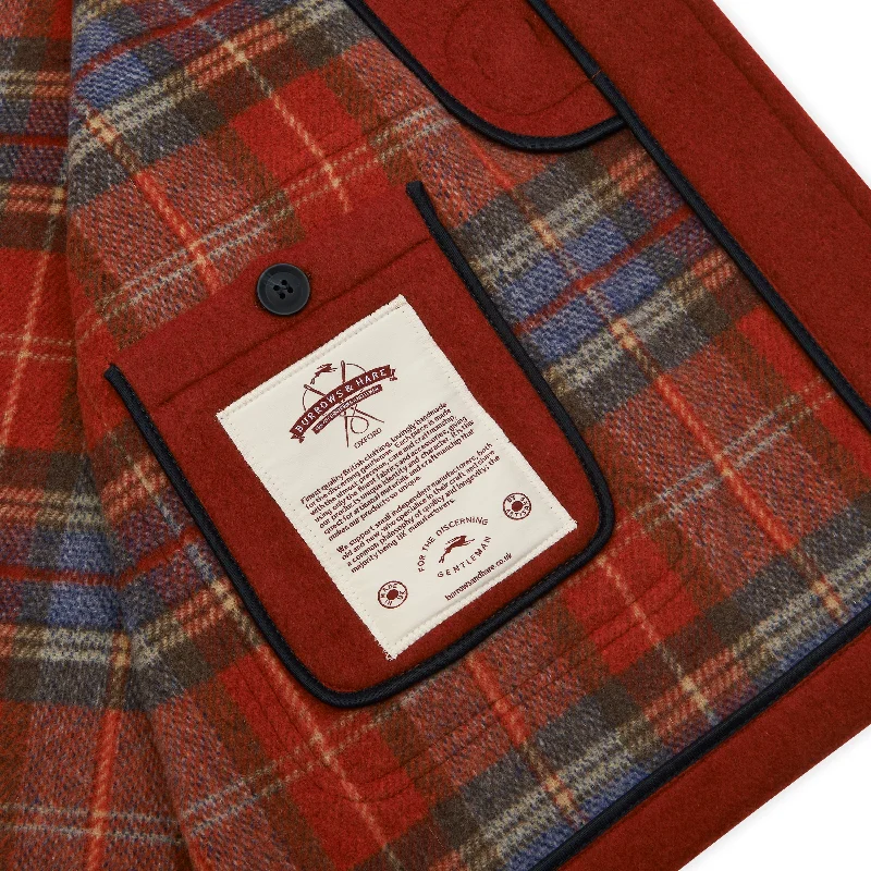 Burrows & Hare Water Repellent Wool Duffle Coat - Red Twill