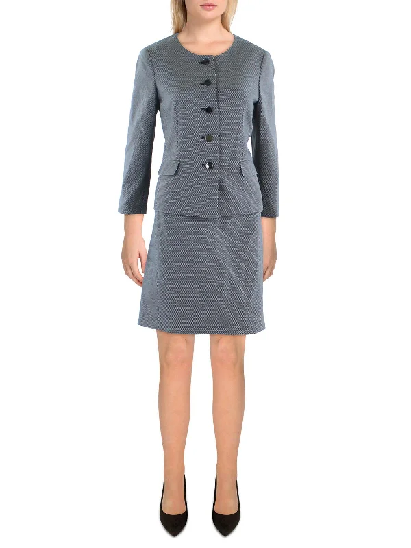 Petites Womens 2PC Pattern Skirt Suit