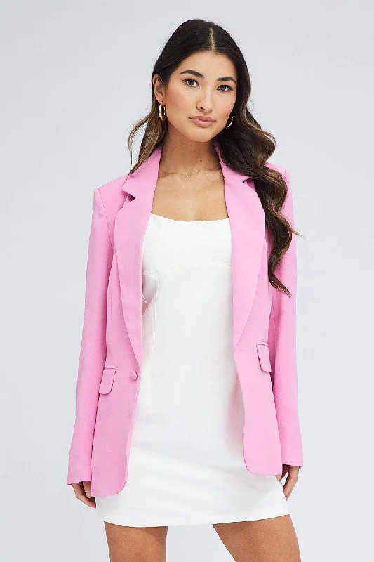 Pink Blazer Long Sleeve