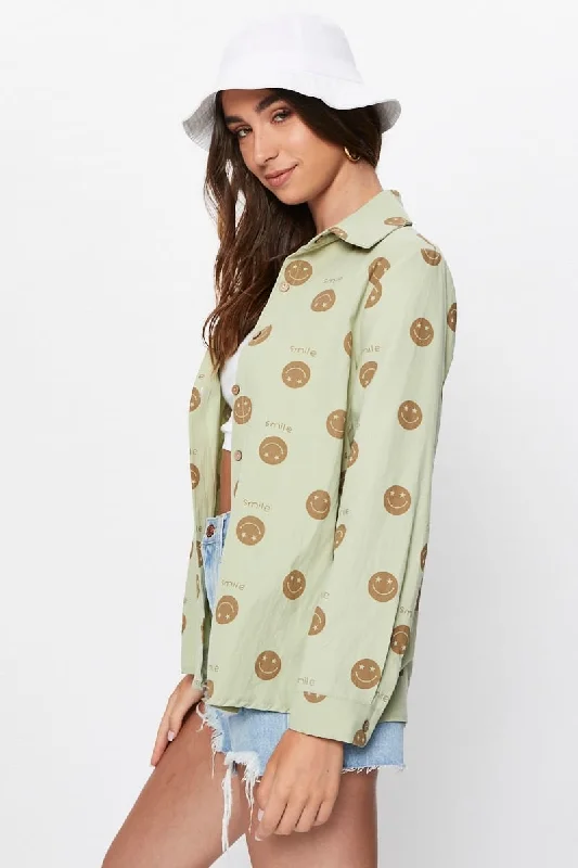 Print Smiley Face Shirt