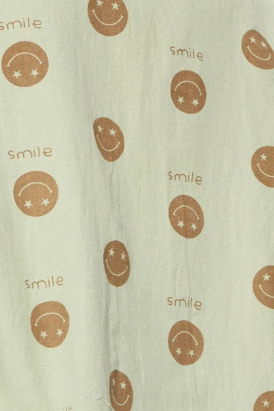 Print Smiley Face Shirt