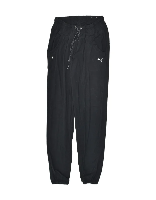 PUMA Womens Tracksuit Trousers Joggers UK 10 Small Black Cotton