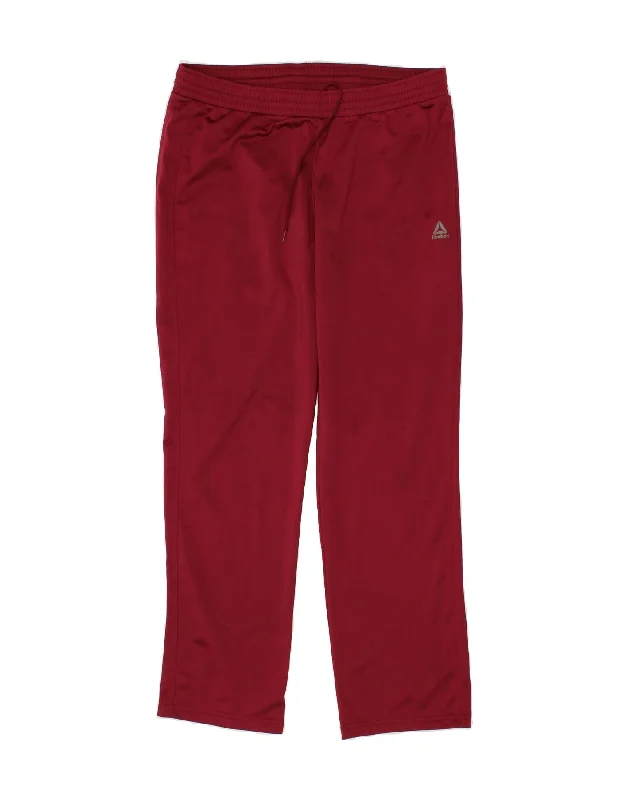 REEBOK Womens Tracksuit Trousers UK 16/18 Large Burgundy Polyester