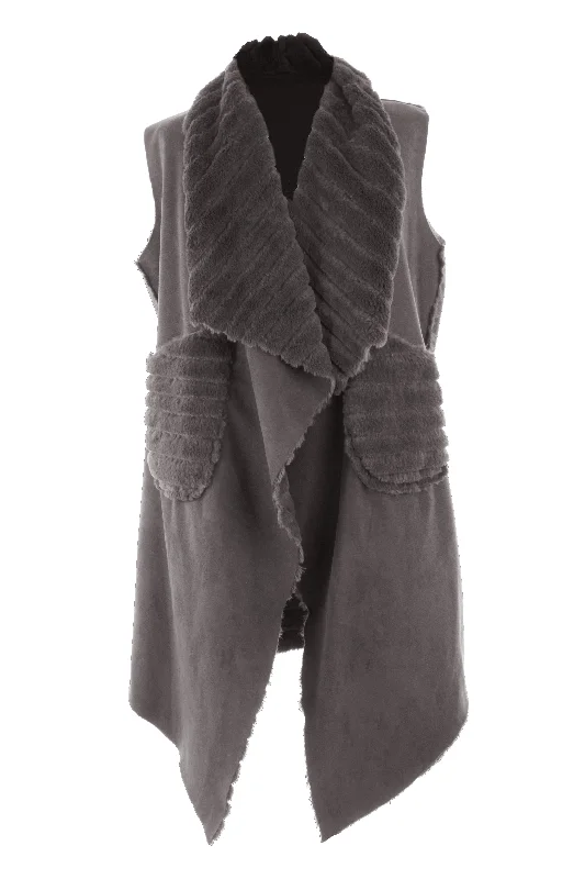 Reversible Faux Fur Suede Gilet