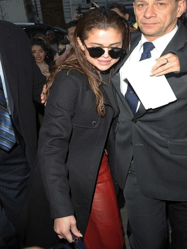 Selena Gomez Black Trench Coat