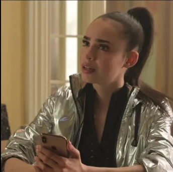 Sofia Carson Feel The Beat Silver Coat