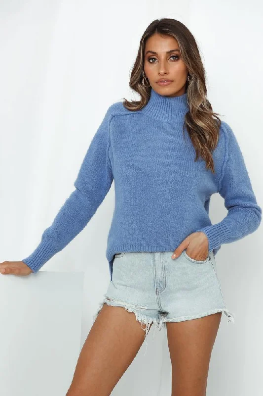 Solid Color Turtleneck Long-Sleeved Core-Spun Pullover Sweater