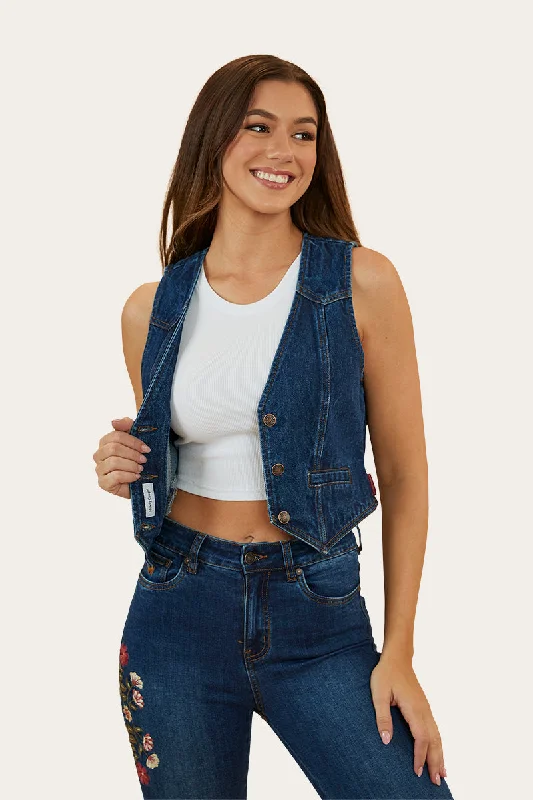 Sutton Womens Denim Vest - Classic Blue