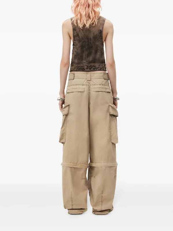 T BY ALEXANDER WANG Women Big Pocket Knee Zip Cargo Pants