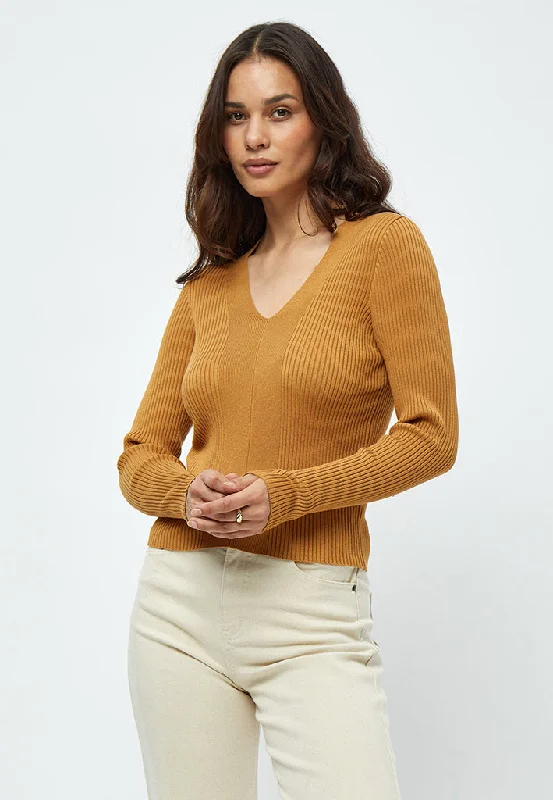 PCTana Rib Pullover - Bone Brown