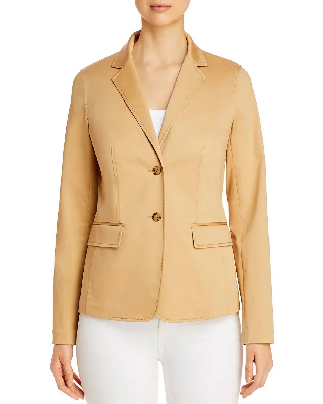 Thatcher Notched Lapel Blazer In Honeynut