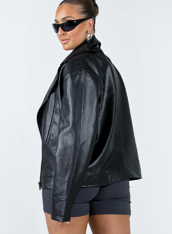 The Hitch Faux Leather Jacket Black