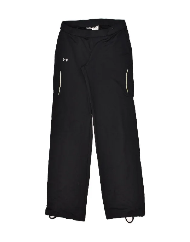 UNDER ARMOUR Womens Cold Gear Graphic Tracksuit Trousers UK 8 Small Black