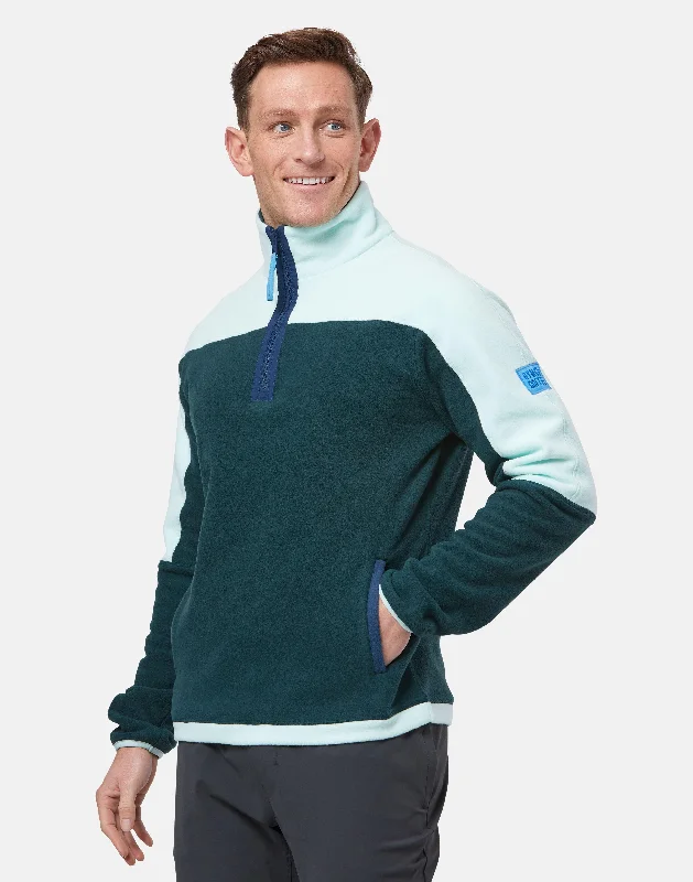 Unisex Half Zip Polar Fleece in Sea Green