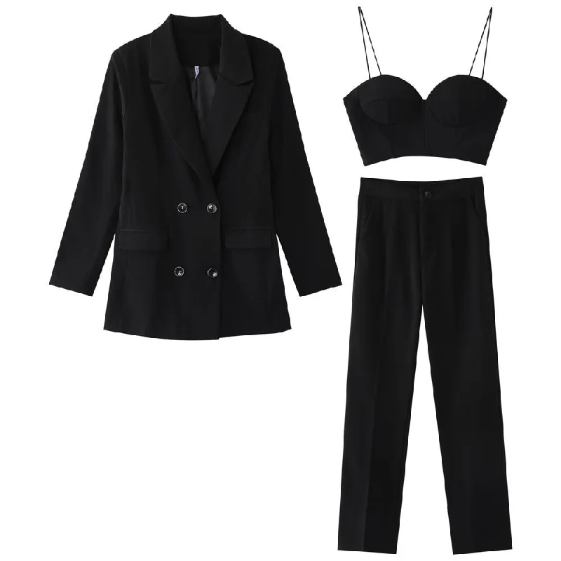 Formal 3-Piece Female Pant Suits Office Lady Uniform Blazer