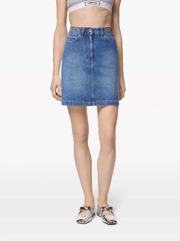 VERSACE Women Denim Softened Skirt