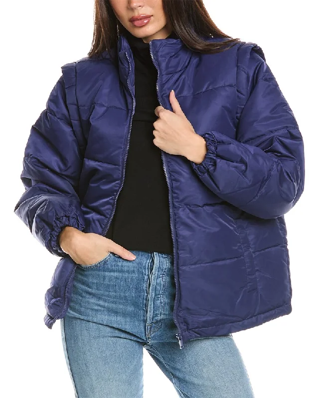 WeWoreWhat Zip-Off Sleeve Puffer Coat