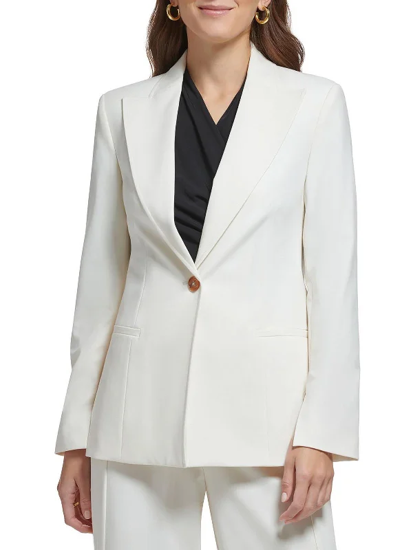 Womens Notch Collar Suit Separate One-Button Blazer