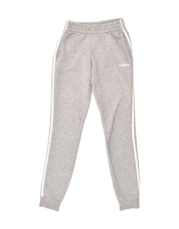 ADIDAS Womens Tracksuit Trousers Joggers UK 4-6 XS Grey Cotton